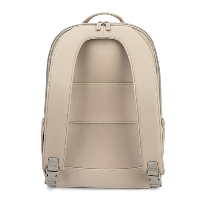 Beige backpack on a white background