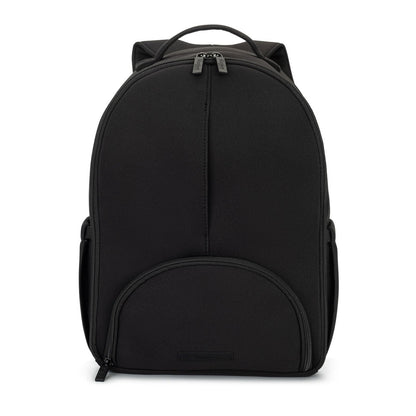 Black backpack on a white background