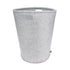 Gray laundry basket on a white background