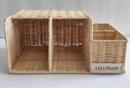 LELLOBABY™ X Hampton BABY - Deluxe Rattan Diaper Caddy