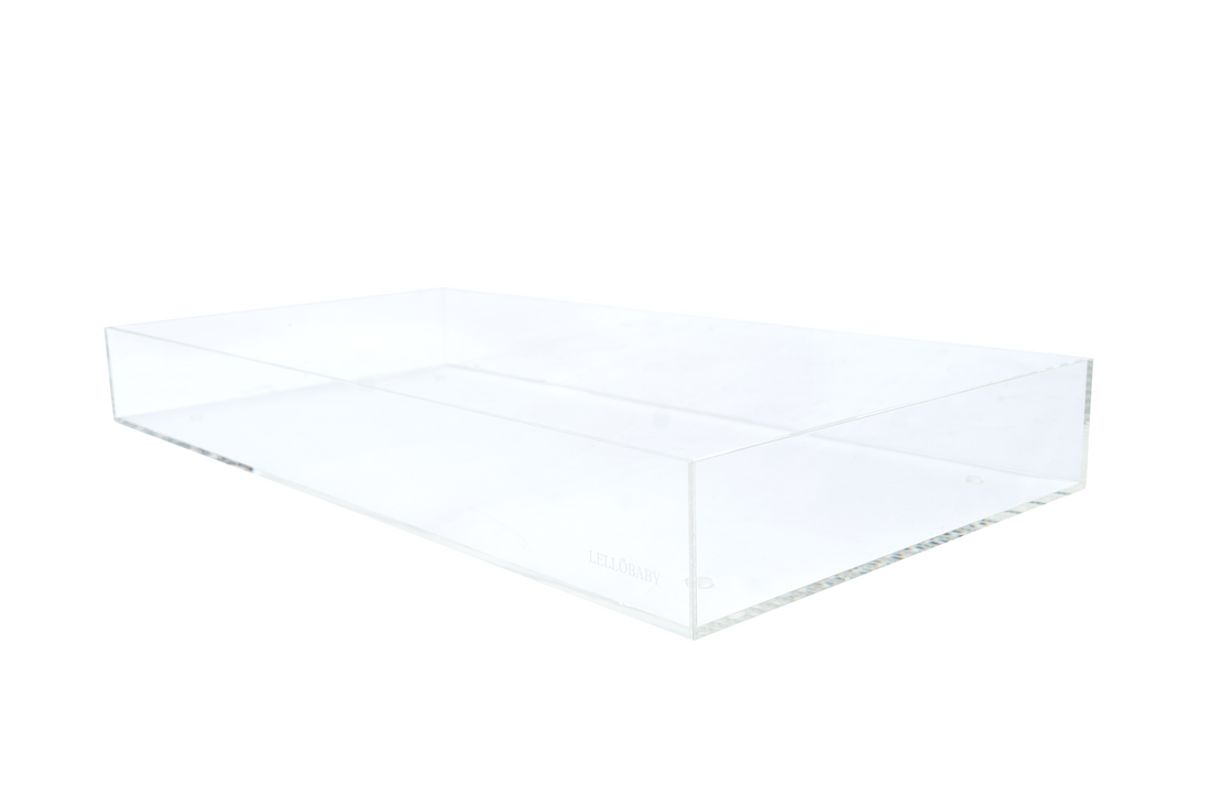 Clear plastic box on a white background