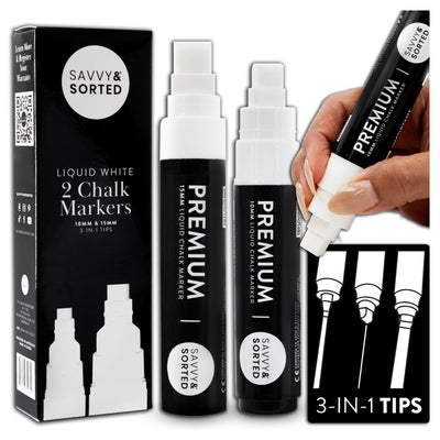 Large White Chalk Markers - 10mm & 15mm