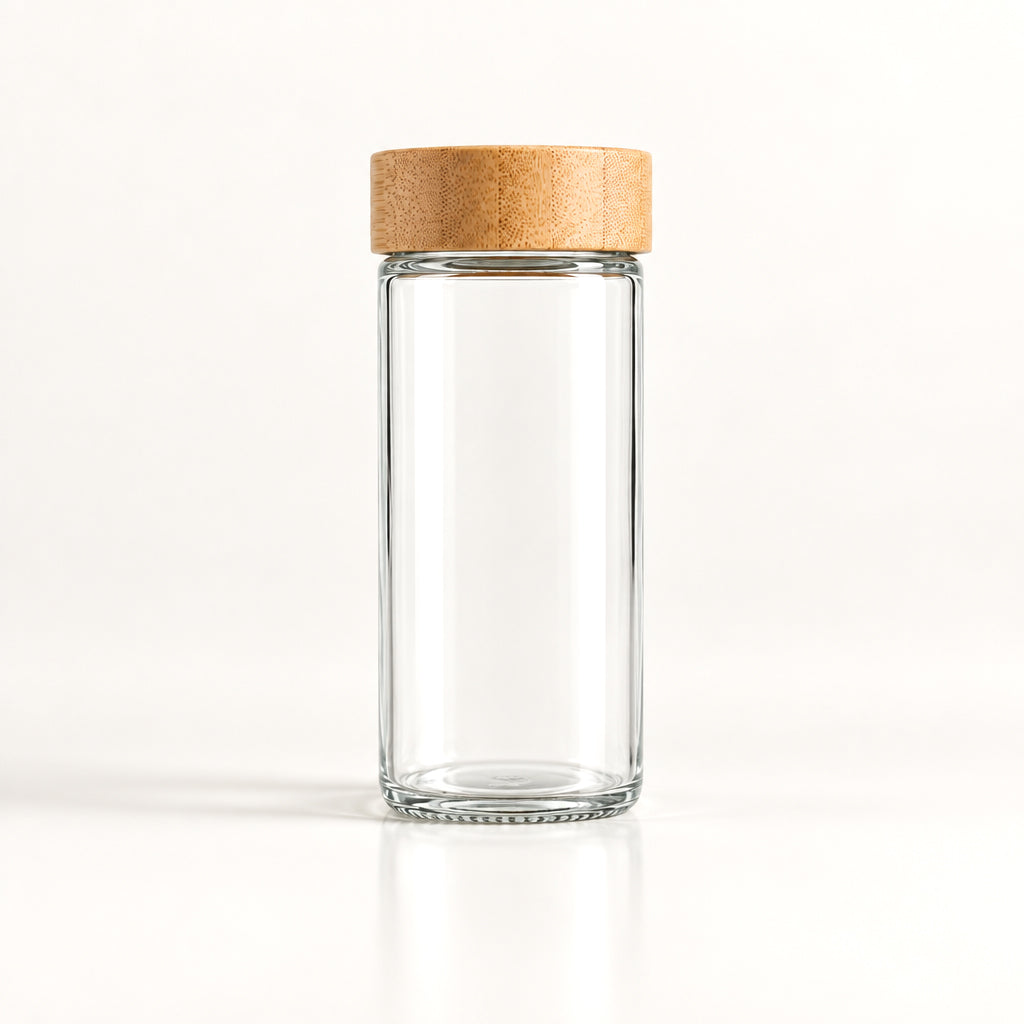 1 pk Round Spice Jar with Bamboo Lid