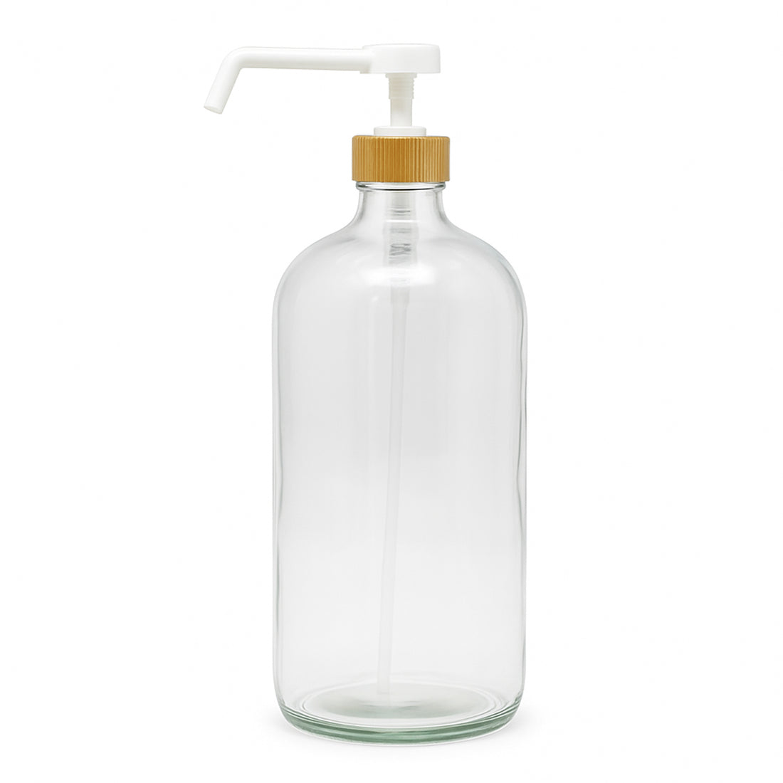 Clear Glass Bottle with Pump Dispenser 1L