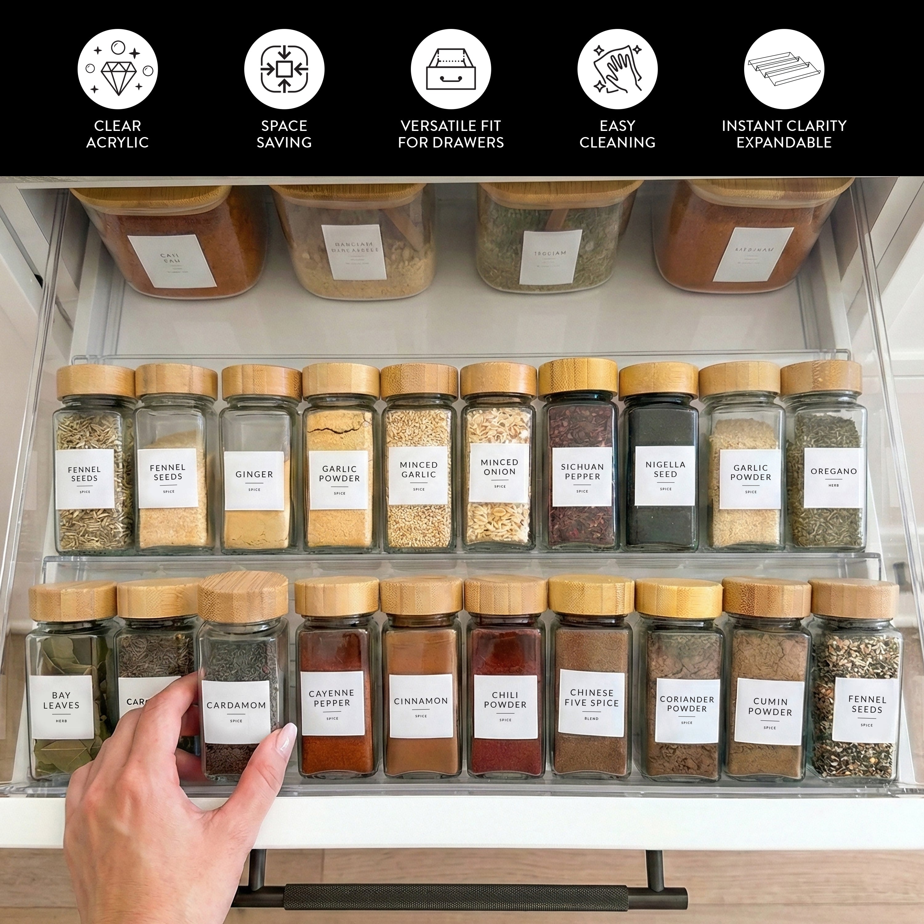 Acrylic Spice Racks - 4 PACK