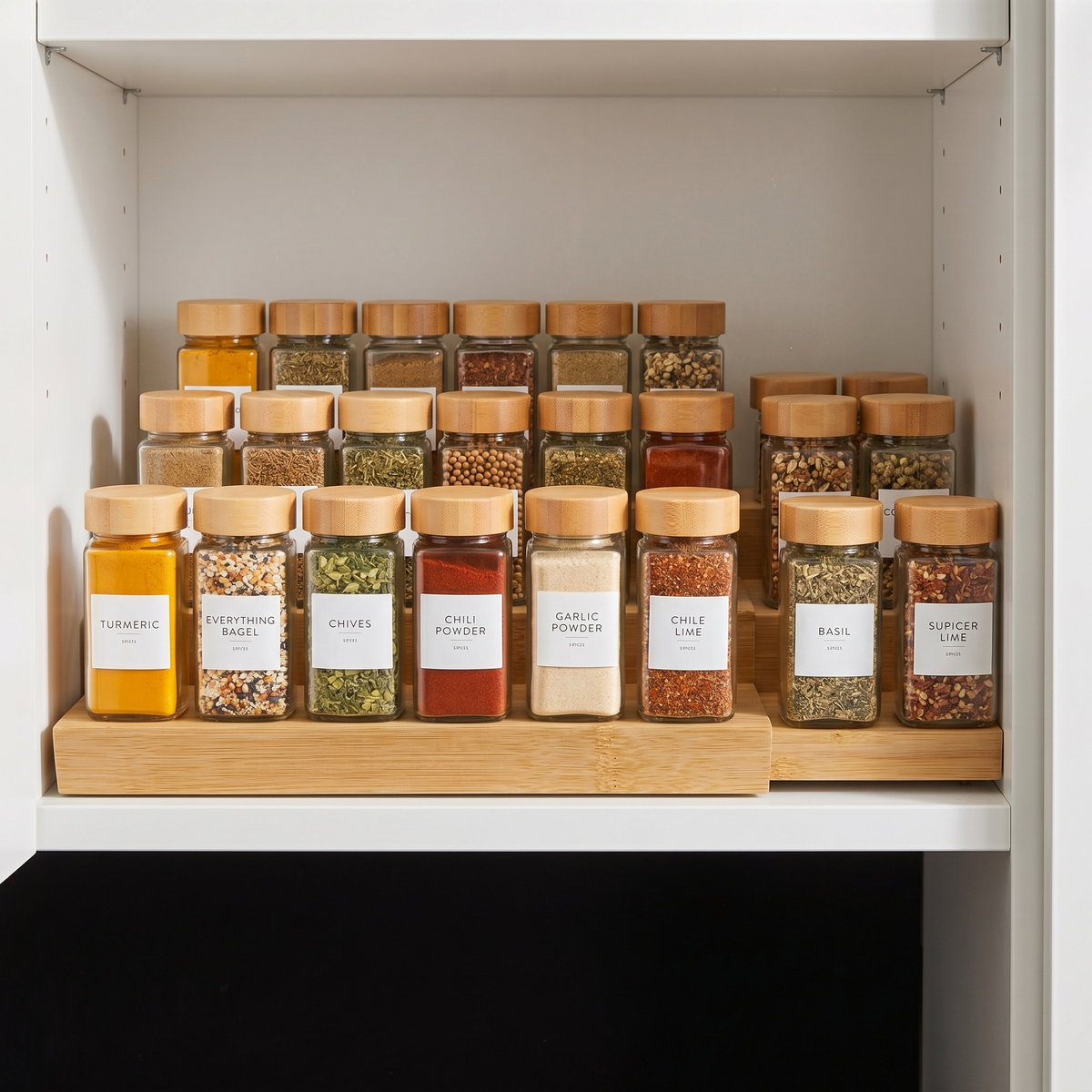 3-Tier Expandable Bamboo Spice Rack