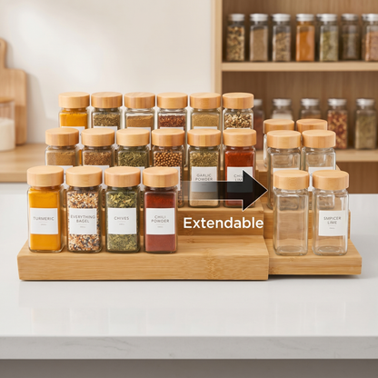 3-Tier Expandable Bamboo Spice Rack
