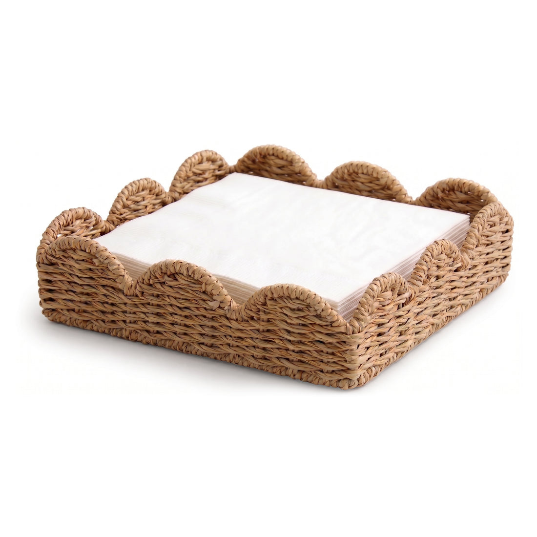 Seagrass Scalloped Wicker Napkin Tray 1pk
