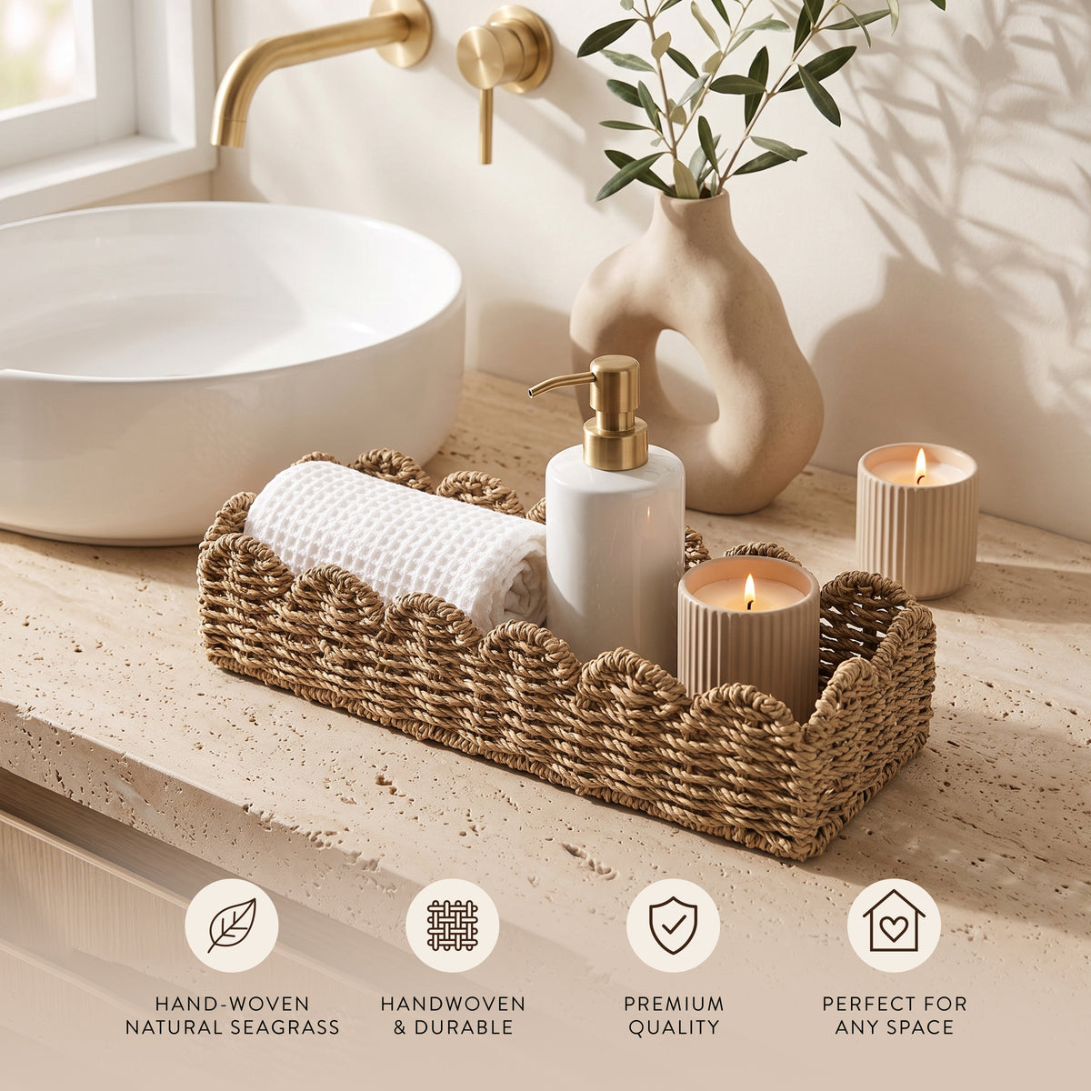 Seagrass Wicker Bathroom Tray