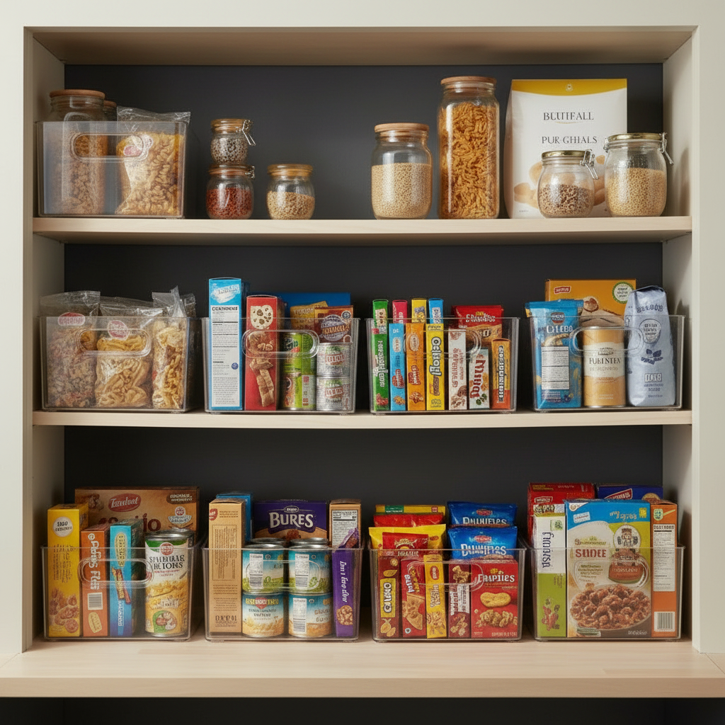 Clear Fridge and Pantry Storage Bins