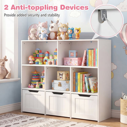 Kids Storage Organizer with 3 Drawers and 5 Cubbies