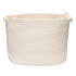An off-white rope storage basket with knotted side handles, shown on a clean white background.