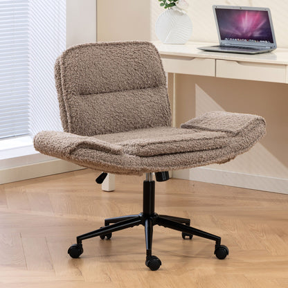 Criss Cross Swivel Desk Chair With Adjustable Armrests &amp; Wheels For Home Office