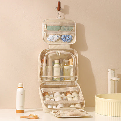 Hanging Travel Toiletry Bag - Large Capacity Makeup Organizer with Multiple Compartments