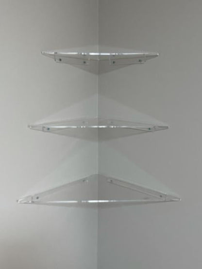 LELLOBABY™ - (Set of 3) Acrylic Corner Shelving 8"/10"/12"