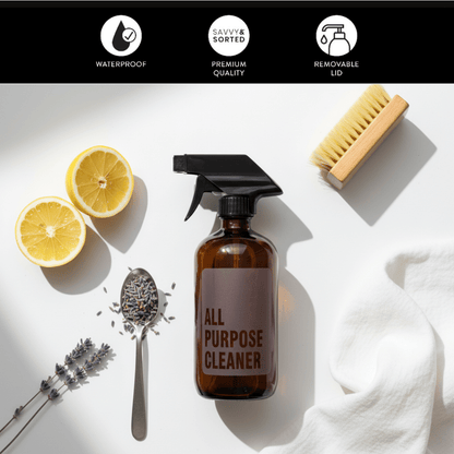 All Purpose Cleaner Glass Amber Bottle 500ml - Savvy &amp; Sorted