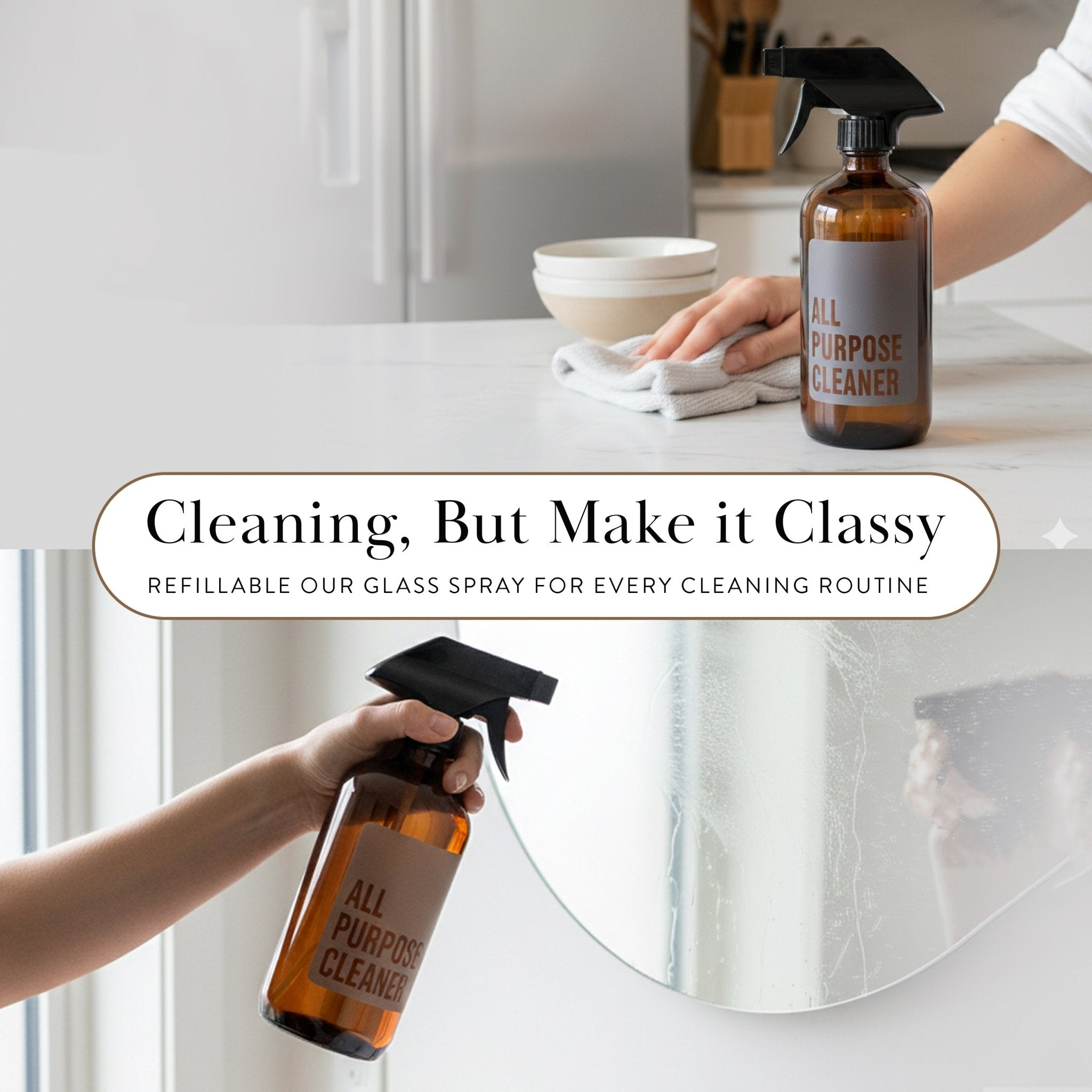 All Purpose Cleaner Glass Amber Bottle 500ml - Savvy &amp; Sorted