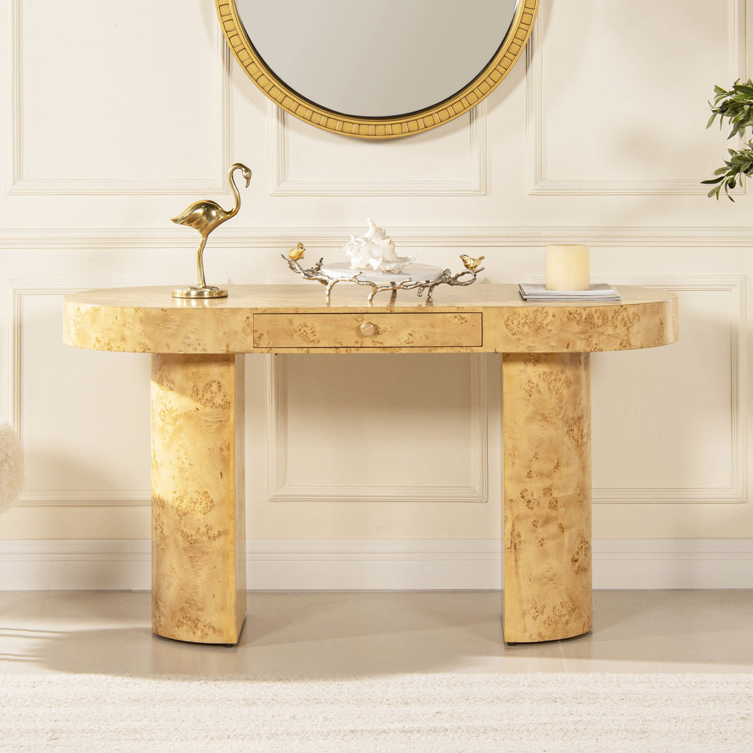 Jesse – Single Drawer Oval Computer Desk – image 2
