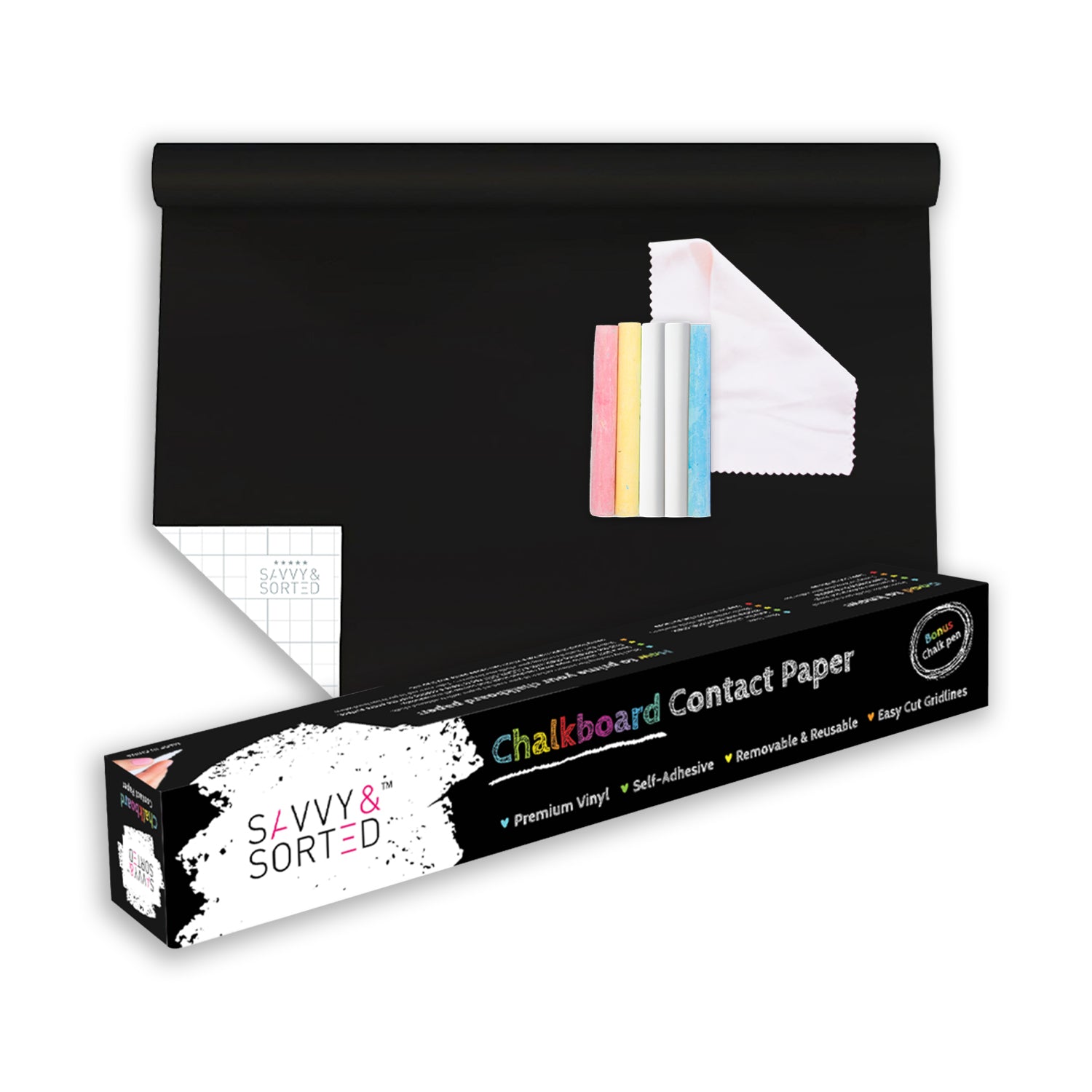 Black Chalkboard Contact Paper Roll - Savvy &amp; Sorted