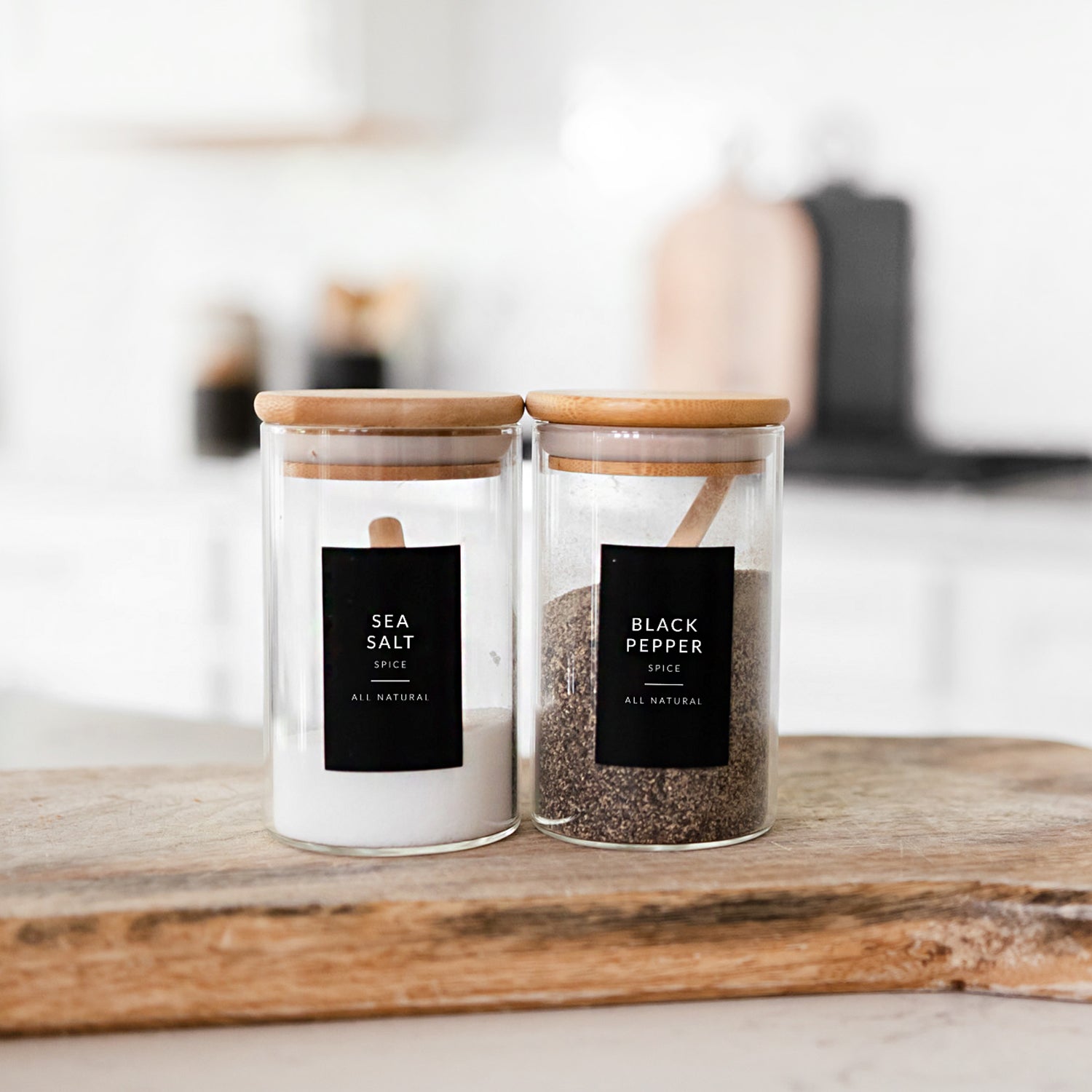 Black Minimalist Spice Labels - Savvy & Sorted