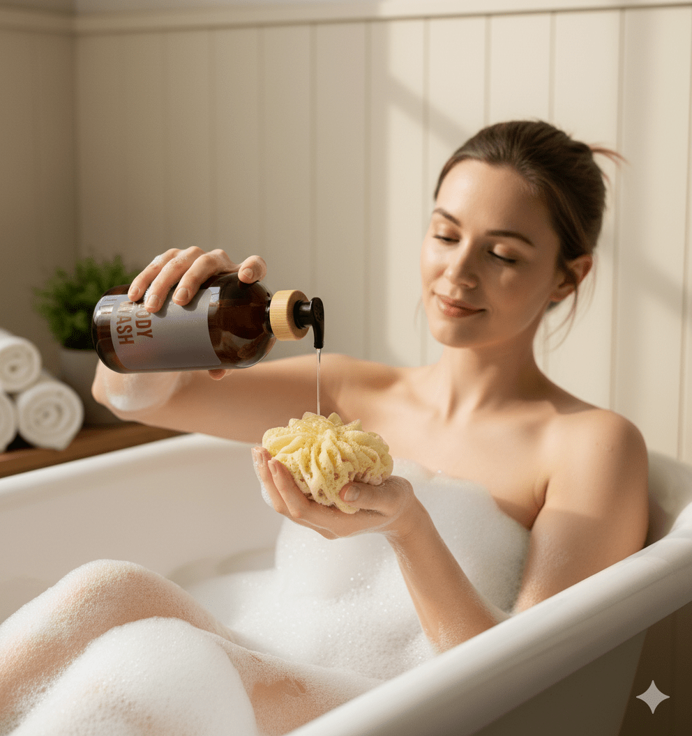 Body Wash Glass Amber Bottle 500ml - Savvy &amp; Sorted