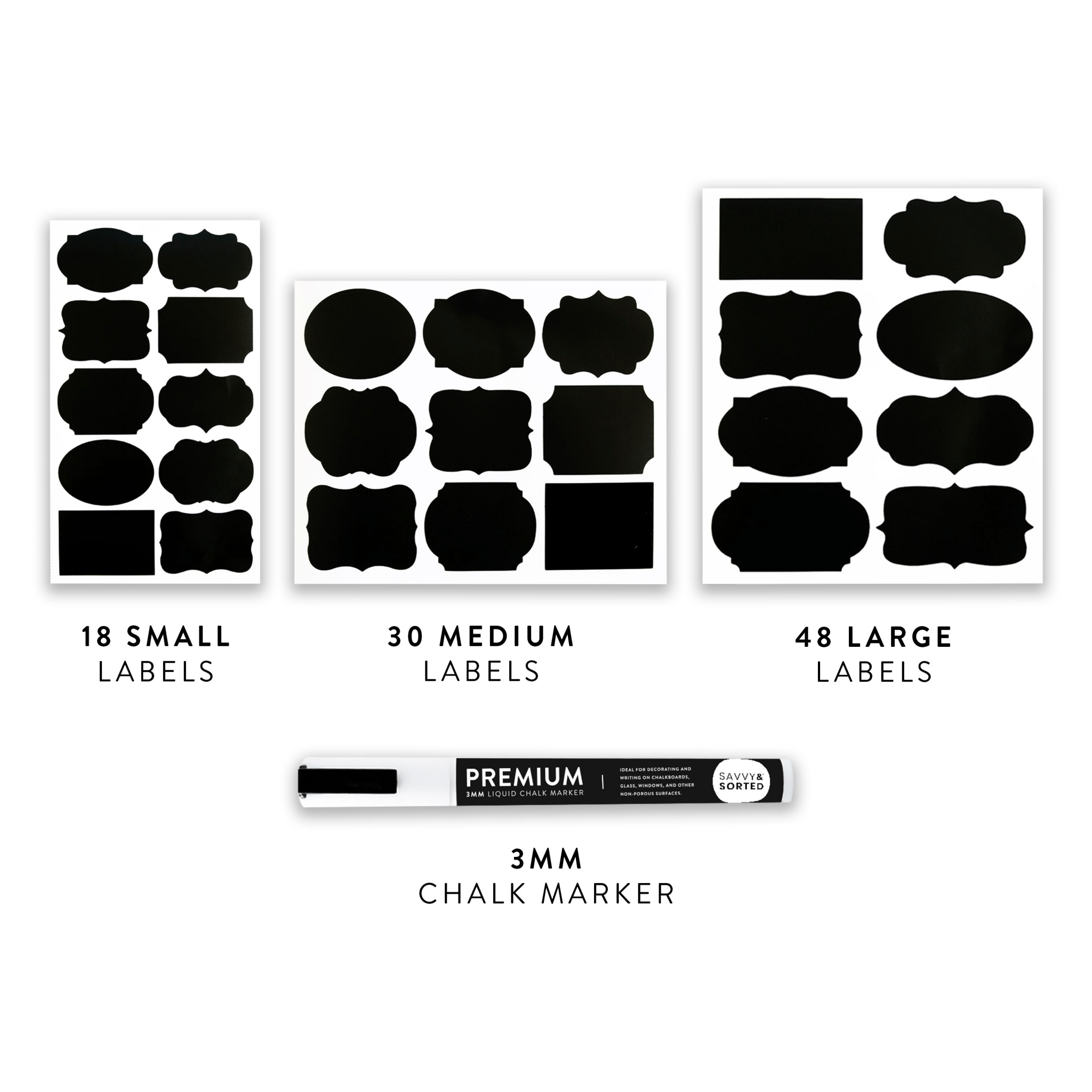 Chalkboard Labels with Chalk Marker Set - Savvy &amp; Sorted