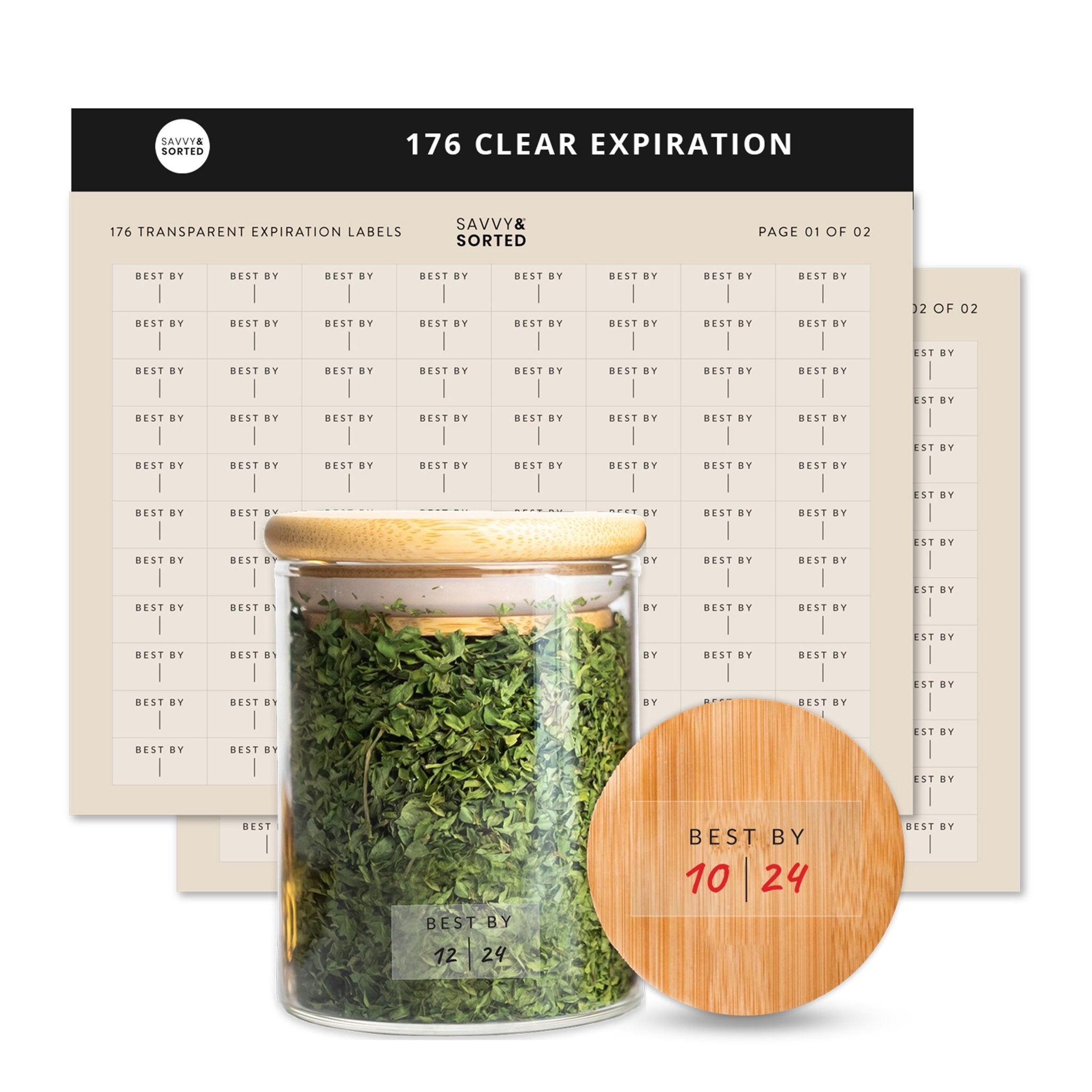 Clear Expiration Labels - Savvy &amp; Sorted