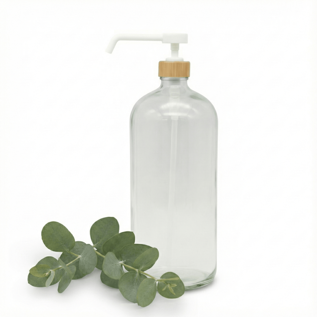 Clear Glass Bottle with Pump Dispenser 1L - Savvy &amp; Sorted