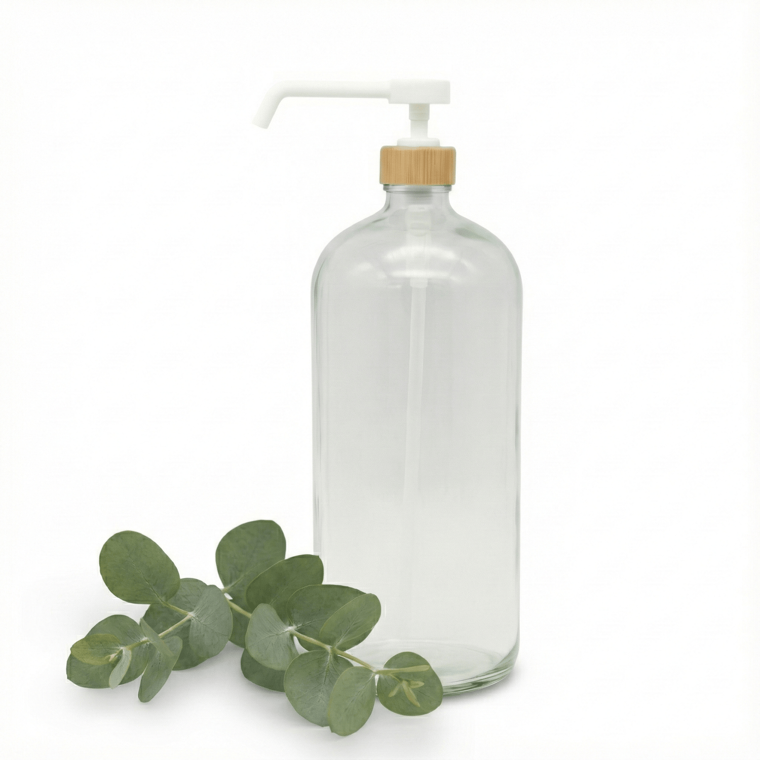 Clear Glass Bottle with Pump Dispenser 1L - Savvy &amp; Sorted