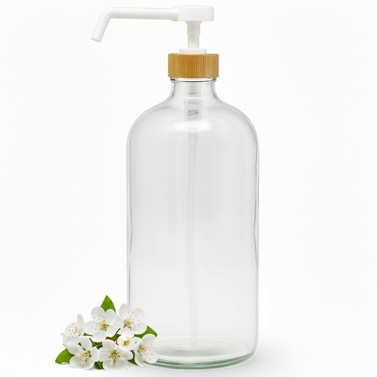Clear Glass Bottle with Pump Dispenser 1L - Savvy &amp; Sorted