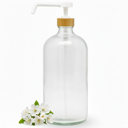 Clear Glass Bottle with Pump Dispenser 1L - Savvy &amp; Sorted