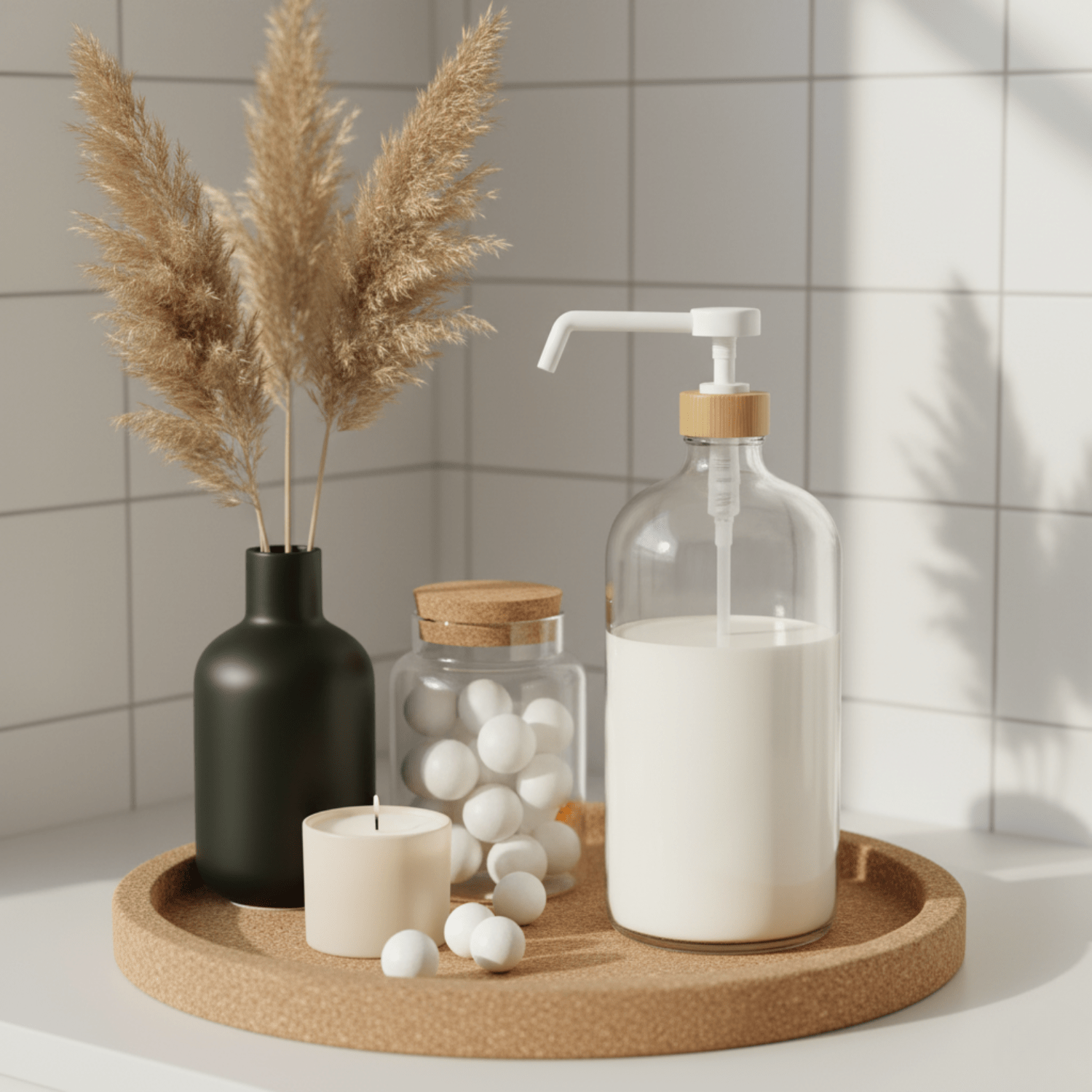 Clear Glass Bottle with Pump Dispenser 1L - Savvy &amp; Sorted