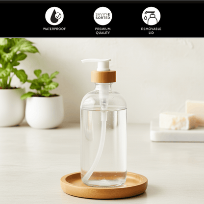 Clear Glass Bottle with Pump Dispenser 500ml - Savvy &amp; Sorted