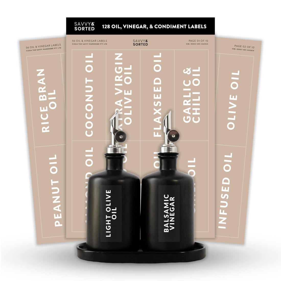 Clear Oil Vinegar Condiment Labels - Savvy & Sorted