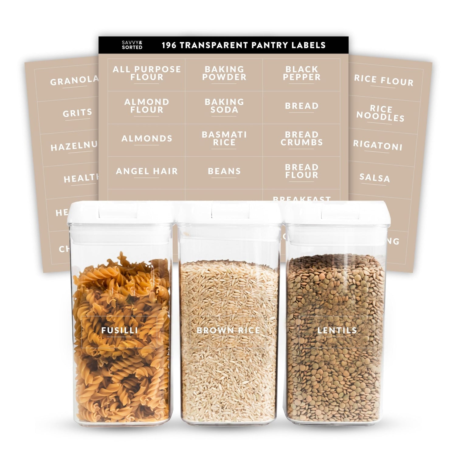 Clear Pantry Labels - Savvy &amp; Sorted