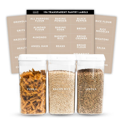 Clear Pantry Labels - Savvy &amp; Sorted