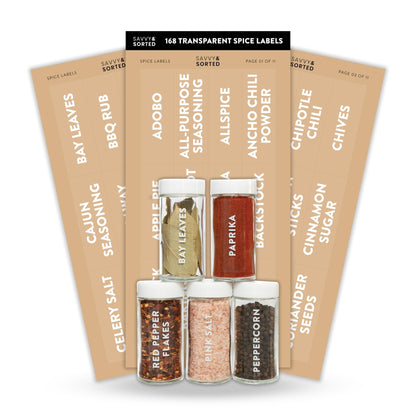 Clear Spice Labels - Savvy &amp; Sorted