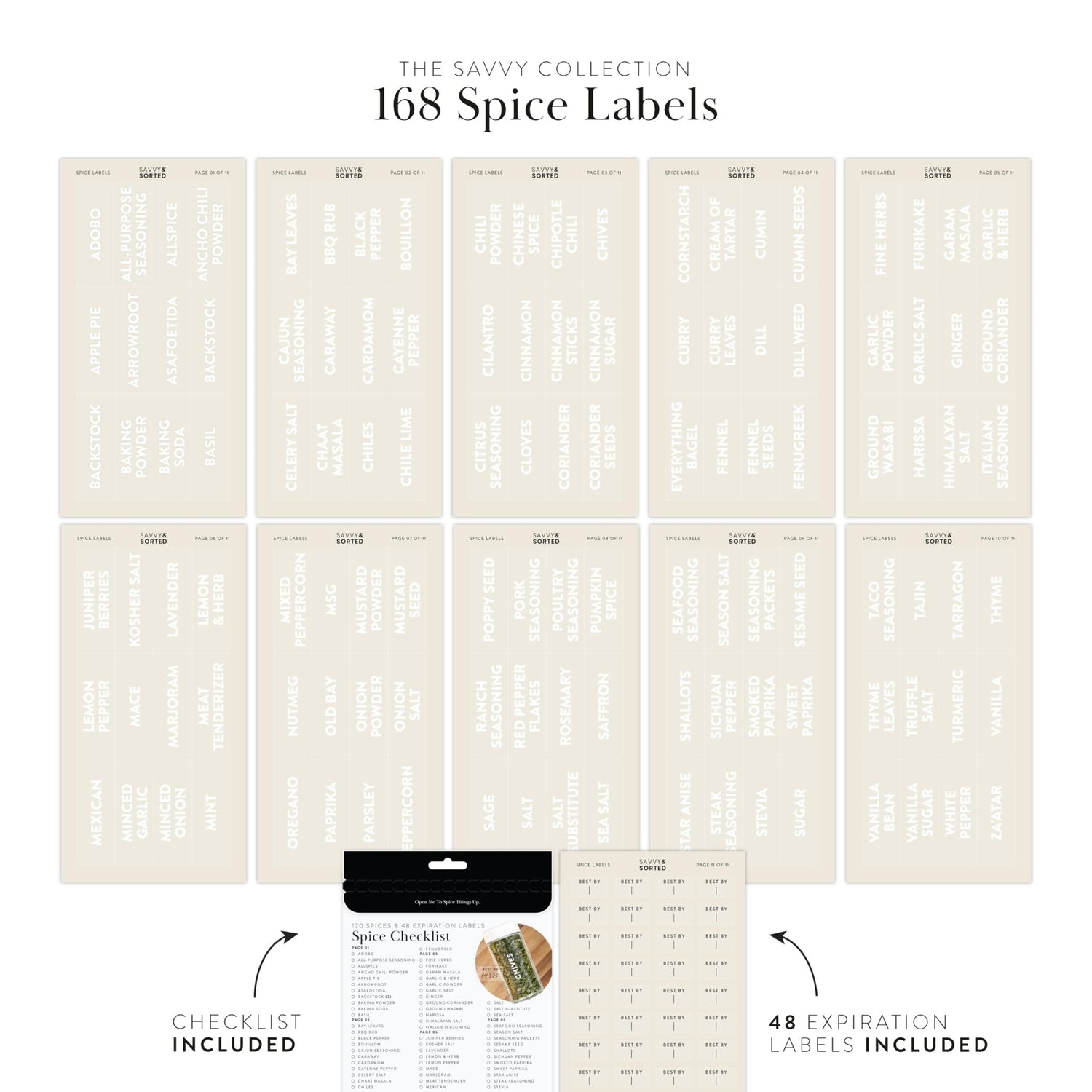 Clear Spice Labels - Savvy &amp; Sorted