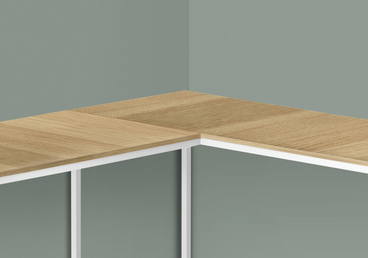 L-Shaped Corner Computer Desk with Contemporary Marble Look