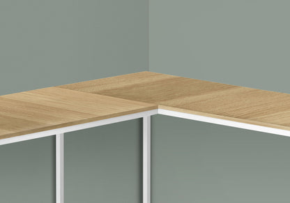 L-Shaped Corner Computer Desk with Contemporary Marble Look