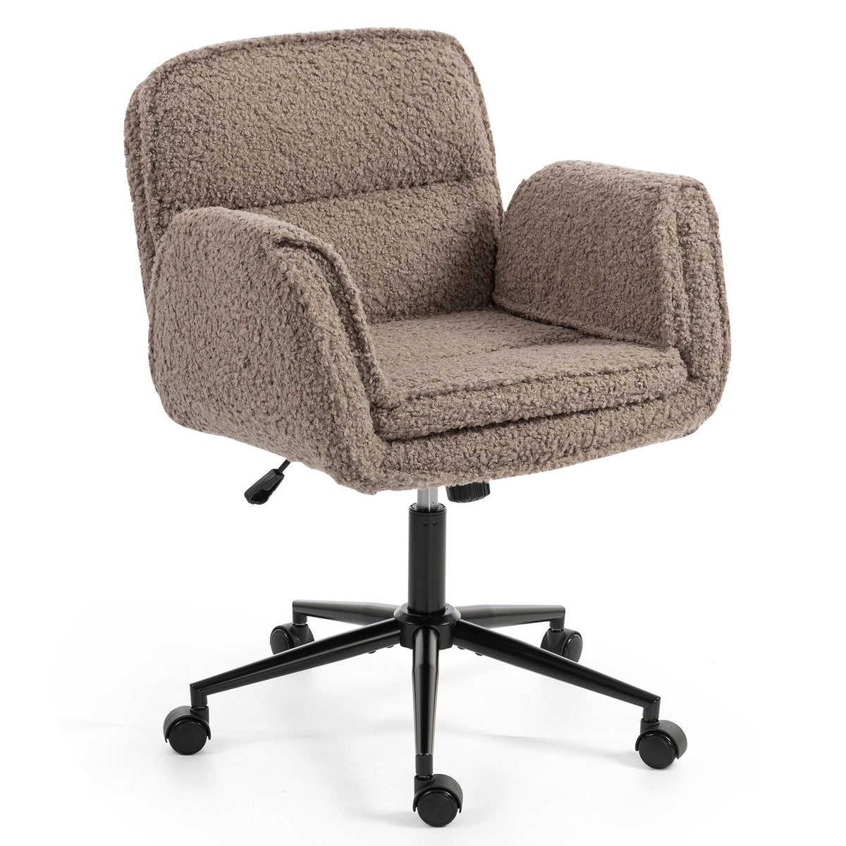 Criss Cross Swivel Desk Chair With Adjustable Armrests &amp; Wheels For Home Office