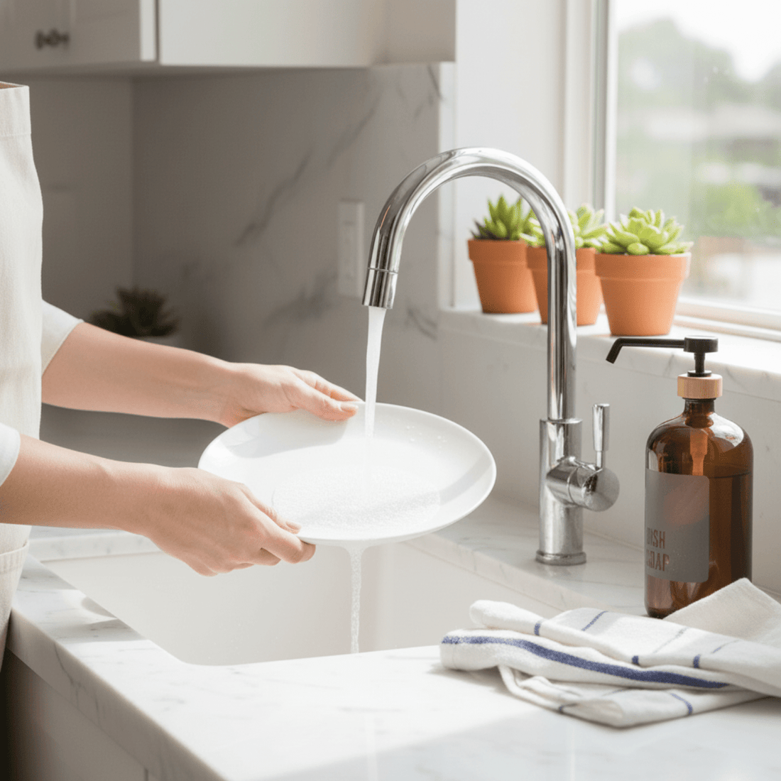 Dish Soap Glass Amber Bottle 1L - Savvy &amp; Sorted