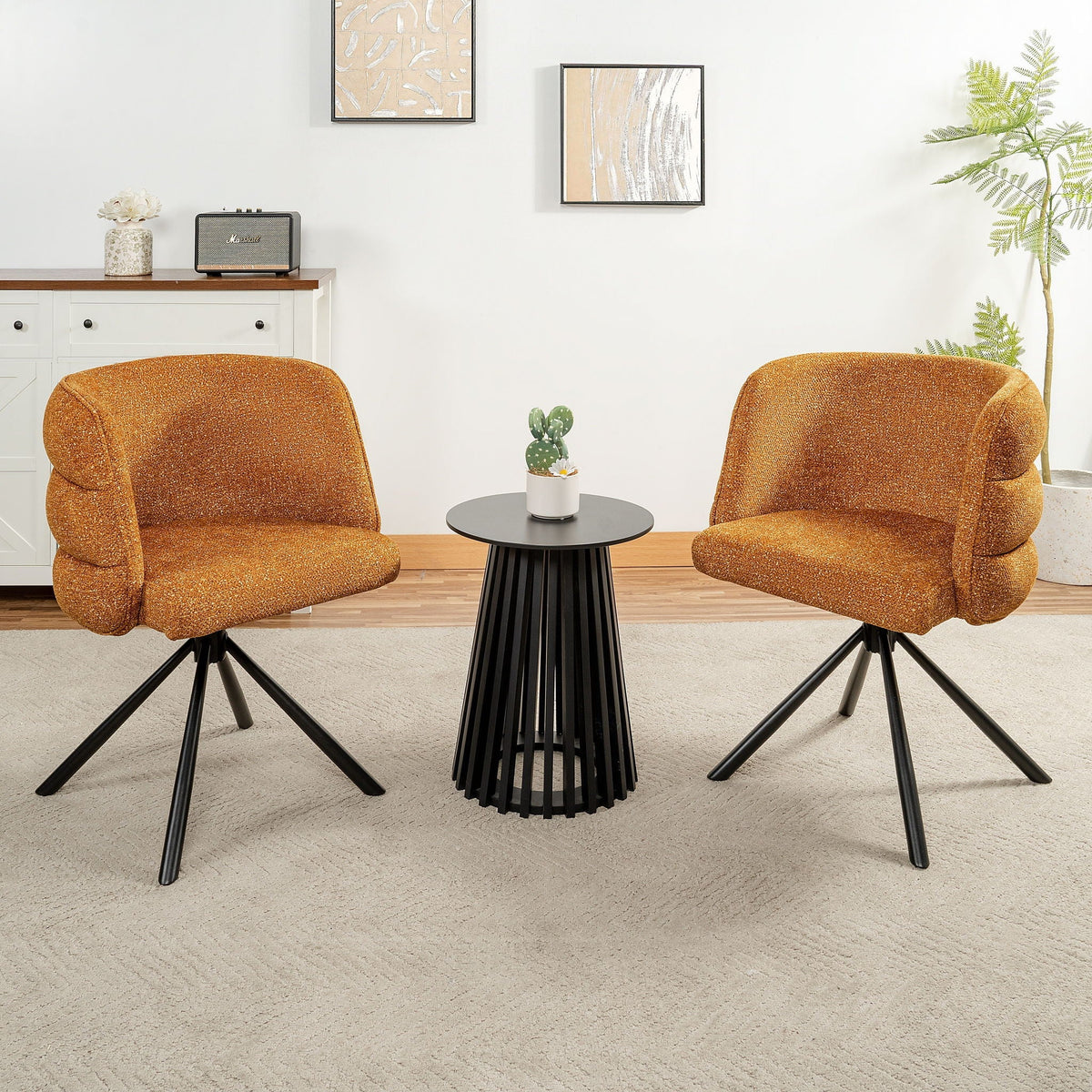 270 Degree Swivel Upholstered Desk Chairs (Set of 2)