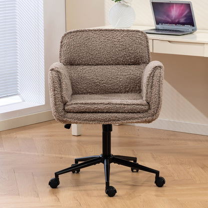 Criss Cross Swivel Desk Chair With Adjustable Armrests &amp; Wheels For Home Office