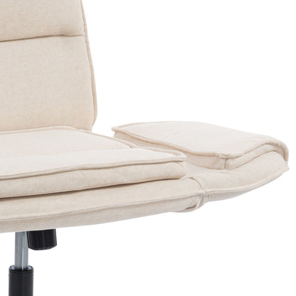 Criss Cross Swivel Desk Chair With Adjustable Armrests &amp; Wheels For Home Office