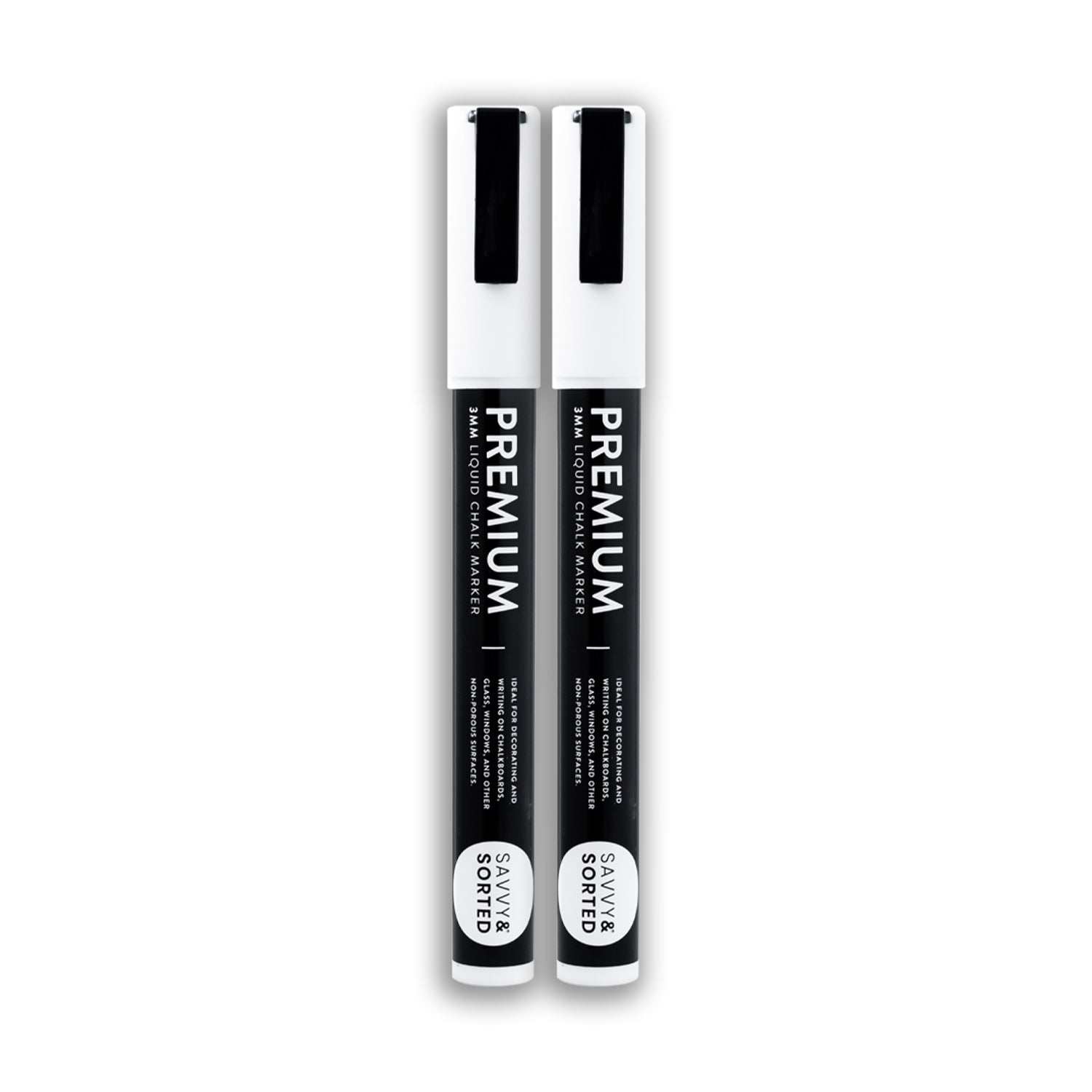 Fine Tip White Chalk Markers - 3mm - Savvy &amp; Sorted