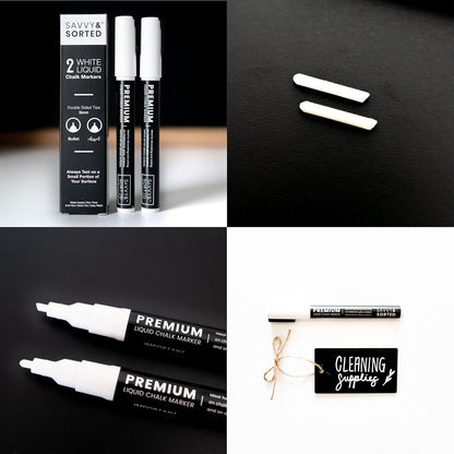 Fine Tip White Chalk Markers - 3mm - Savvy &amp; Sorted