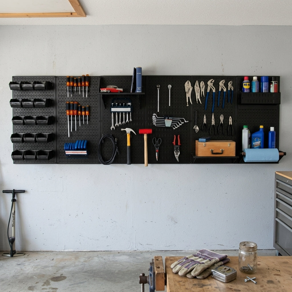 8ft Metal Pegboard Master Workbench Kit – Assorted Pegboard &amp; Accessory Colours – image 2