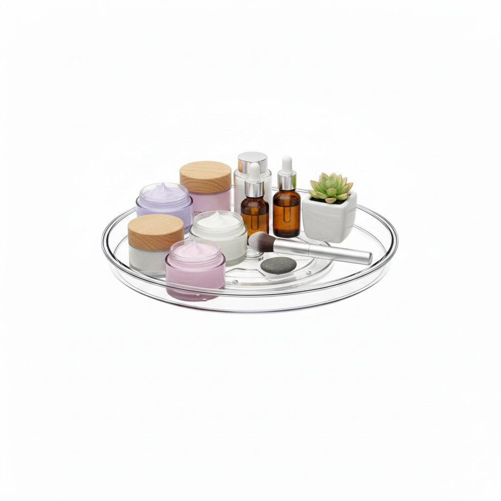 Clear Lazy Susan Turntable Rotates 360°