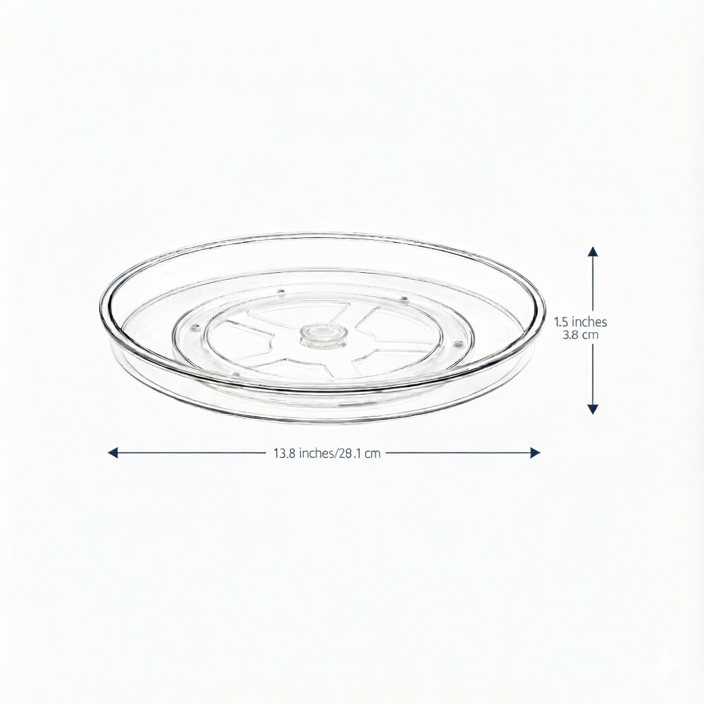 Clear Lazy Susan Turntable Rotates 360°